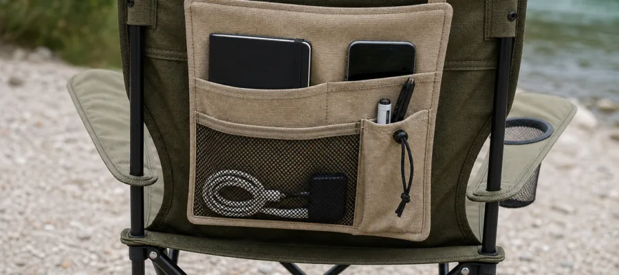 Campingstuhl-Tasche selber naehen: DIY-Organizer fuer Handy, Buch und Zubehoer
